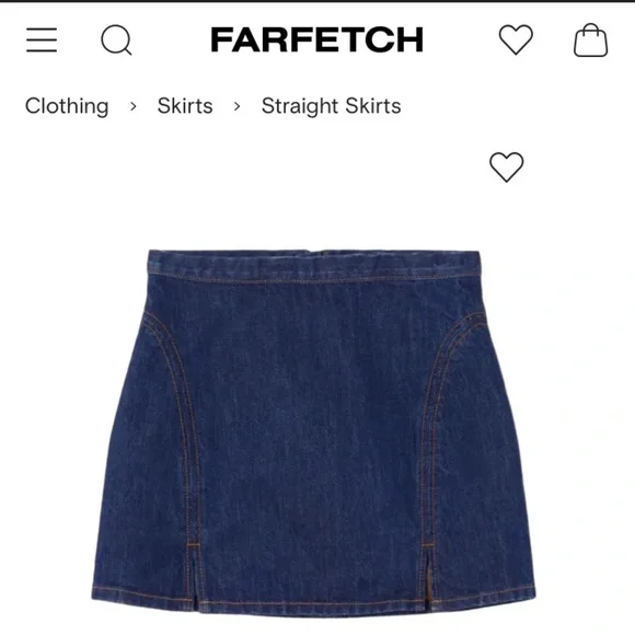 Re/Done  Split Front Denim Jean Mini Skirt in Fortuna Wash Womens size 26 - Picture 8 of 12